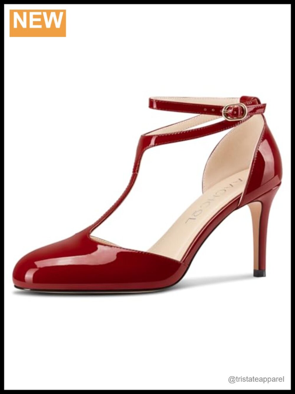 Women's Round Toe T-Strap Stiletto High Heels Ankle Strap Mary Jane Pumps